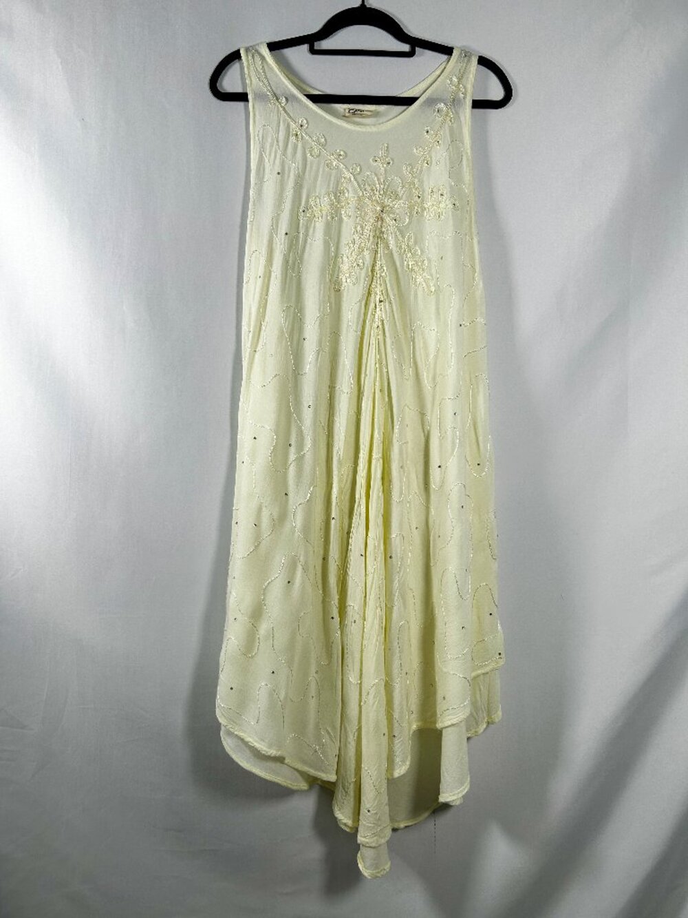 Y2K Exist Handkerchief Hem Rhinestone Cotton Dress